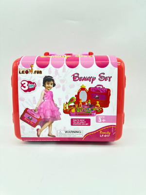 JVTS 3 in 1 Carry Along Plastic Beauty Set Makeup Case Toy with Pretend Play