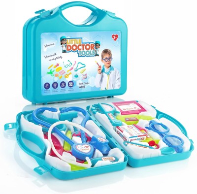 KOBBET Doctor Playset For Kids, Pretend Play Doctor Set With Foldable Suitcase For Kids