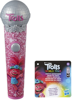 Trolls World Tour movie inspired Poppy's Microphone, Musical Toy with Lights, Plays 5 Songs, Girls 4 & Up