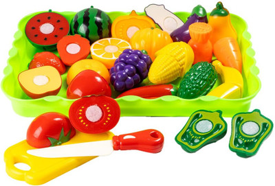 ARNIYAVALA Chop-N-Play Fruit & Veggie Kit Chopping Board & Knife, Kids Play Set