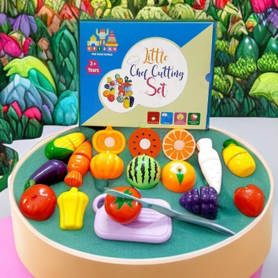 kridan FRUITS & VEGETABLES CUTTING PRETEND PLAY SET