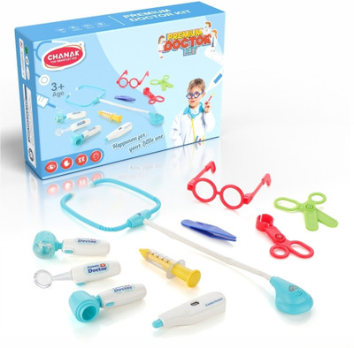 CHANAK Premium Doctor Set For Kids, 10 Piece Doctor Kit With Led Light Instruments