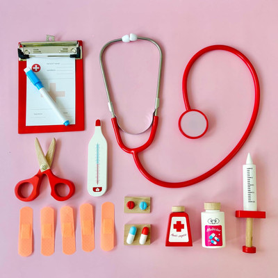 Cots and Cuddles Wooden Junior Physician Doctor Set Pretend Play Set for Kids Age 3+
