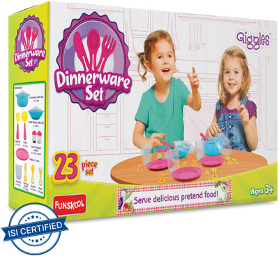 Funskool-Giggles DINNER WARE PARTY SET , Serve delicious pretend food