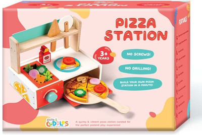 Cots and Cuddles Premium Quality Wooden Pizza Making Toy for Kids