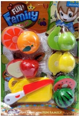 ROSEFAIR Realistic Sliceable 7 Pcs Fruits and Cutting Play Toy Set with Chopping Board