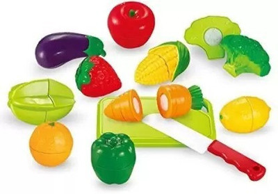 3 Jokers Realistic Sliceable Fruits and Vegetables Cutting Play Toy Set for Boys & Girls
