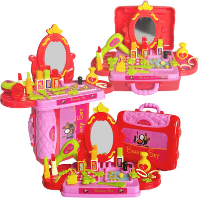 Extrawish 3 in 1 Beauty Set for Kids Girls Educational Make Up Suitcase Kit Beauty Set
