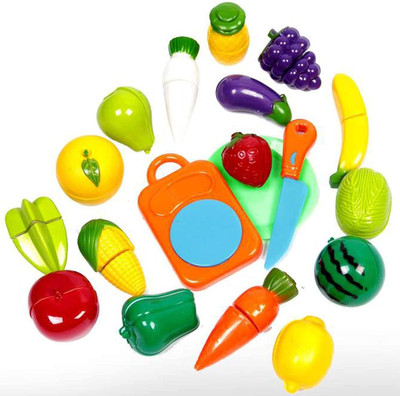 Kids Mandi Educational/Learning toys Realistic Sliceable Fruits and Vegetable Cutting Toys