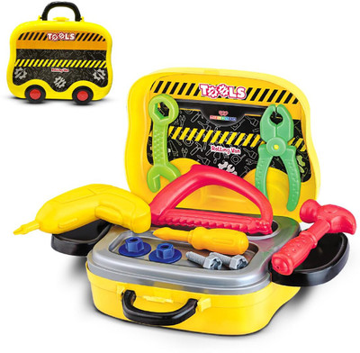 Wembley Construction Tool Kit for Kids Pretend Play Learning Toy with Toolbox