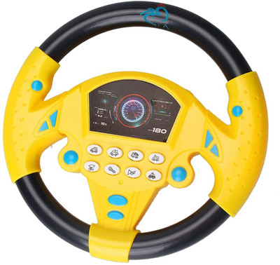 LittleLovik Little Driver Steering Wheel Toy with Multiple Traffic Sounds & Suction Cup Base