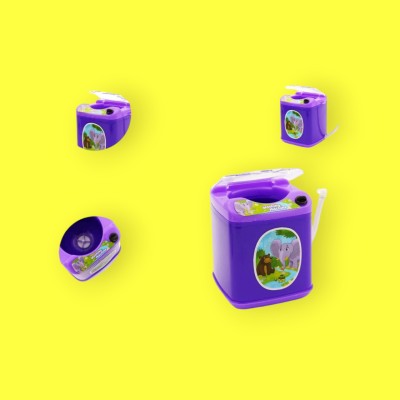 zokato Plastic Toy Washing Machine Household Appliance Pretend Play (purple)_a19