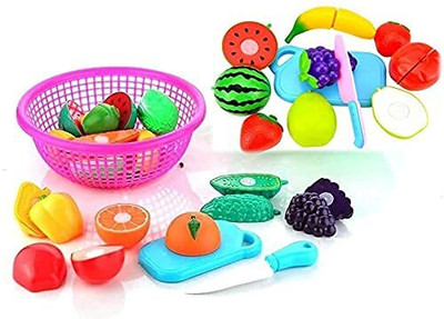 Ruffo Pretend Cooking Basket with Plastic Fruits