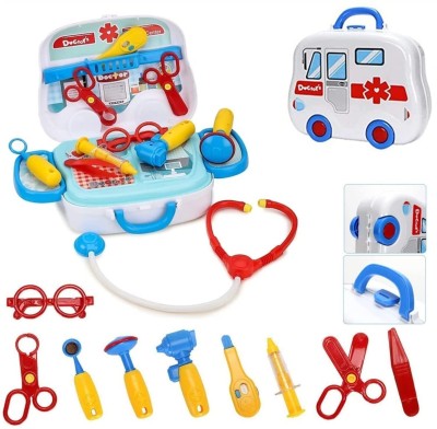 KAVIH Doctor Set Suitcase for Kids with 10 Piece Kit