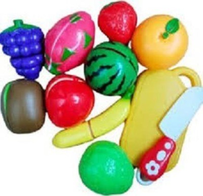 tryzens Kids Kitchen Pretend Cutting Toys Fruits Food Cake Play Set Birthday Gifts