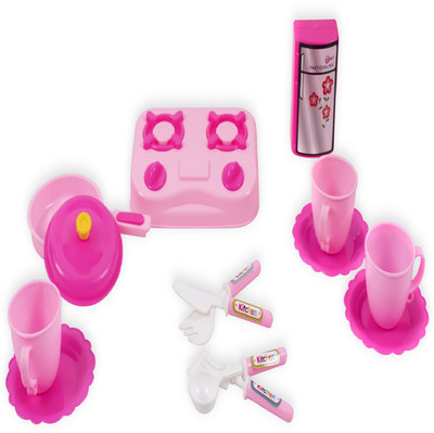 KTRS Kitchen Set Deluxe, 14 Piece Colourful Pretend and Play Cooking Set