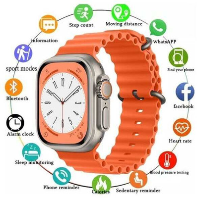 Aortic T800 Ultra Smart Watch Series 8 ORANGE Smartwatch(ORANGE Strap, FREESIZE)