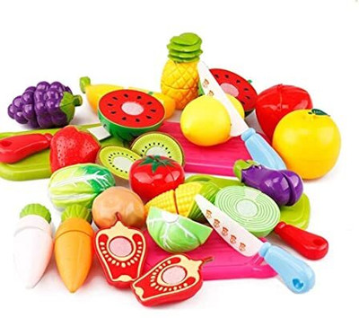 AADHAN TRADERS Sliceable Cutting play Fruits and Vegetables Toys for Kids