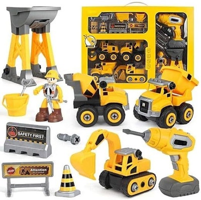 Myrra Jumbo Big Size Automobile Construction DIY with Working Drill Play Toy