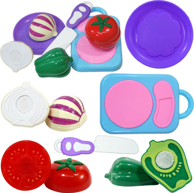 BABRO Realistic Sliceable Cutting Vegetable with Chopping Board & Knife