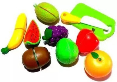 3 Jokers Realistic Sliceable 8 Pcs Fruits and Vegetables Cutting Play Toy Set for kids