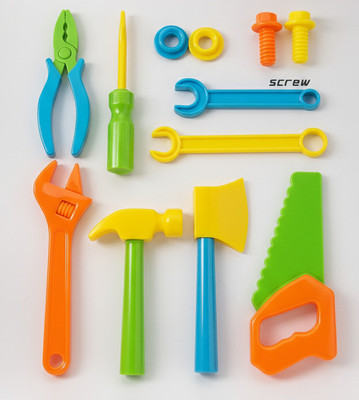 TInyMarT Kids Pretend Play Tool Kit – 10 Piece Plastic Construction Toy Set