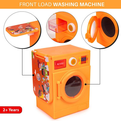 BKDT Marketing Washing Machine with Open Door & Attached Foldable Ironing Table Toy for Kids