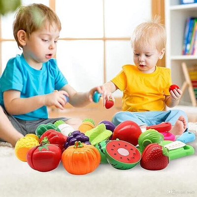 HK Toys Realistic Sliceable Fruits Cutting Play Toy Set, Cut in 2 Parts| Educational Toy
