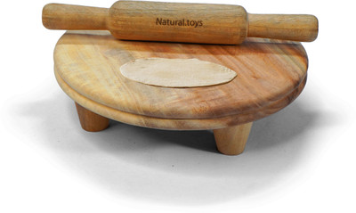 Natural.Toys Wooden Chakla Belan Rolling Pushing Toy