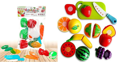 Fratelli Play Food Realistic 5ps Vegetables Cut Set with Cutting Board Toy for kids