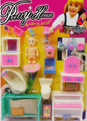 shrisa creation Pretty doll house set Funny Doll House Multicolor (Multicolor)(Multicolor)