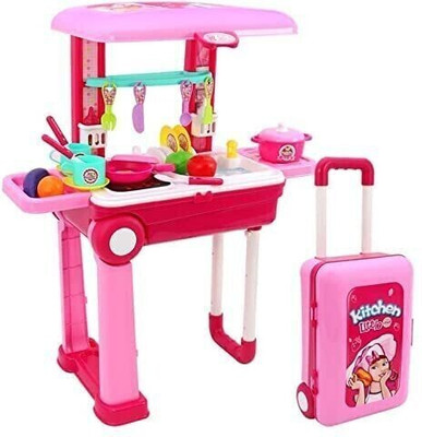 PARAM ENTERPRISE Kitchen Set Trolly with Light and Music Toy for Kids