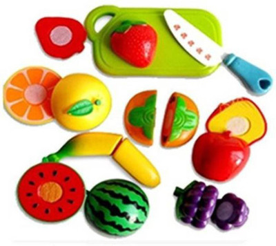 AS TRADERS Learning Vegetable and Fruit Cutting Play Set with Velcro Joint for Fun