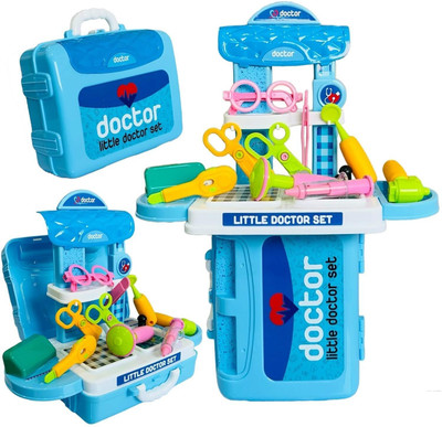 PERKSCORNER 3 in 1 Learning Educational Doctor Set Toy Briefcase Model for Kids Boy and Girl