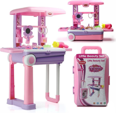 CHANAK Beauty Set Suitcase On Wheel, Portable For Girls With 23 Pieces