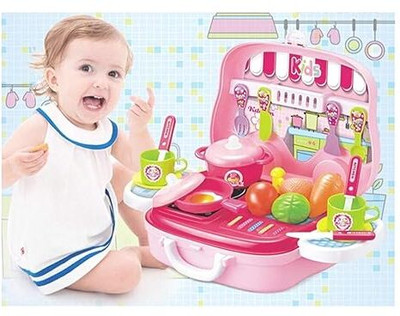 KP TOYS WORLD ROLLING KITCHEN SET FOR GIRLS 26 PCS