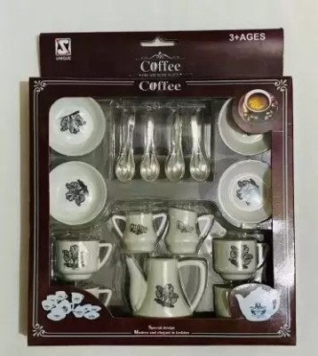 3dseekers Coffee Set Toys Made of Plastic Pretend Kitchen Play