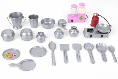 INOS Steel Kitchen Set Toys for Kids – Miniature Stainless Steel Cooking Set