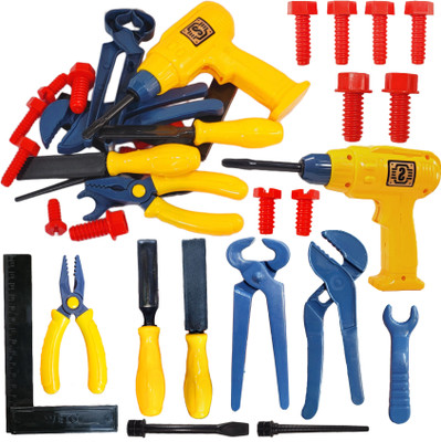 BABRO Mechanical Tool Kit Toy Set for Kids, Pretend Play Toy, Engineer Workshop Tool