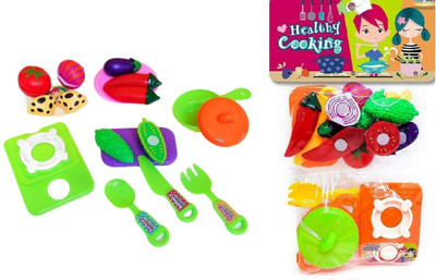 Kp Enterprise Healthy Cooking Set Colourful Tool Cut Cut Vegetables Realistic Sliceable Play