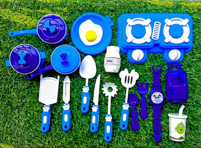 Sprithwiraj Kids Kitchen Play Set - 17 Pcs Cooking Toy Set for Boys & Girls