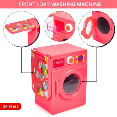 BKDT Marketing Washing Machine with Open Door & Attached Foldable Table Toy for Kids