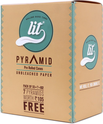 LIT 62 Organic Unbleached Paper Pre-roll Unruled Pre-roll Length 110 mm; Filter Length 27mm 12 gsm Paper Roll(Set of 1, Brown)