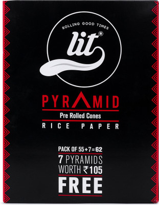 LIT Organic Rice Paper Pre-roll with Crisscross Watermark Unruled Pre-roll Length 110 mm; Filter Length 27mm 12 gsm Paper Roll(Set of 1, White)