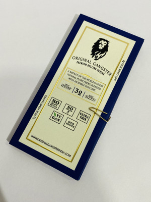 original gangster Original Gangster True Hemp | Premium Rolling Papers | 32 King size Leaves | Vegan & Ultra Thin king size 0 gsm Paper Roll(Set of 1, White)
