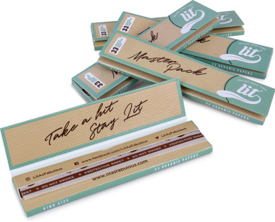 LIT Unbleached Rolling Papers Unruled King Size 14 gsm Paper Roll(Set of 4, Brown)