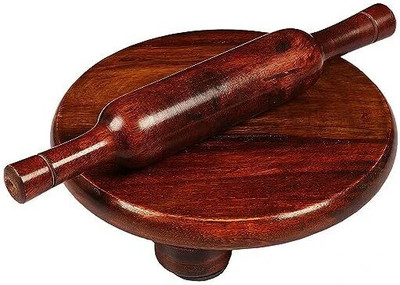 UNICAn UNICAn Sheesham Wood Chakla Belan Set | Roti Maker for Home & Kitchen Rolling Pin & Board(Brown, Pack of 1)