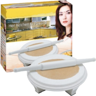 90 Degree Chakla Belan Combo Set of Rolling Pin and Board Marble Sangemarmar Plastic Rolling Pin & Board(White, Pack of 1)