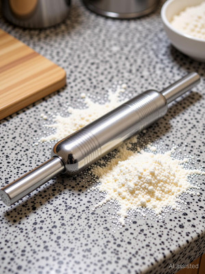 Prodealnet Stainless Steel -Chapati Roller Pin/Bakeware Roller Pin/Belan - 1 Pc Rolling Pin (Silver, Pack of 1)/Steel Belan, Rolling Pin for Kitchen/Stainless Steel Belan Kitchen Accessories Rolling Pin/Roller for Making Roti/Chapati , Papad , Thepla Rolling Pin(Silver, Pack of 1)