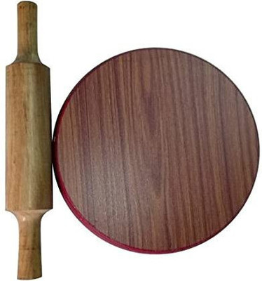 Thakran wooden chakla belon/roti maker/roti roller/rolling pin/bread maker Rolling Pin & Board(Brown, Pack of 2)